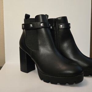 Madden Girl Black Platform Ankle Boots